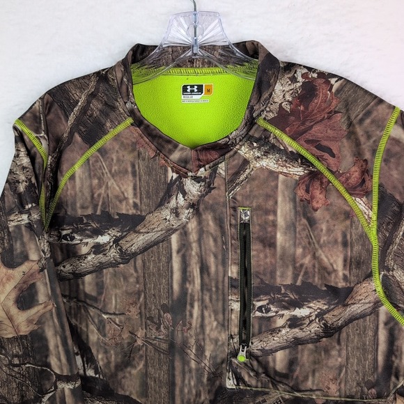 Under Armour Fleece Lined Heavy Shirt Sz Medium Camo Scent Control Mossy Oak - Picture 3 of 11